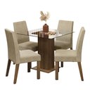 Ver imagem 2 de Conjunto Sala de Jantar Mesa Tampo de Vidro 4 Cadeiras Rustic/imperial Ivy Madesa