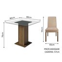 Ver imagem 3 de Conjunto Sala de Jantar Mesa Tampo de Vidro 4 Cadeiras Rustic/imperial Ivy Madesa