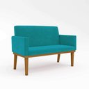 Ver imagem 5 de Kit Sofá Namoradeira + Poltrona Reforçada Azul Turquesa