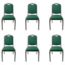 Ver imagem 1 de Cadeira para Hotel Auditório Igreja Restaurante Eventos com Reforço Empilhável Cor Verde 6 Peças Pol