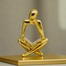 Kit Estátua Pensador Figura Abstrata Decoração + Águia Enfeite Mesa Decorativo Moderno Objeto Resina - 10