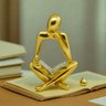 Kit Estátua Pensador Figura Abstrata Decoração + Águia Enfeite Mesa Decorativo Moderno Objeto Resina - 9