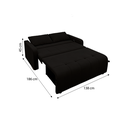 Ver imagem 6 de Sofá Cama para Sala de Estar Amora New Veludo Matrix - Preto