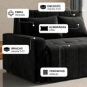 Ver mais imagens de Sofá Cama para Sala de Estar Amora New Veludo Matrix - Preto