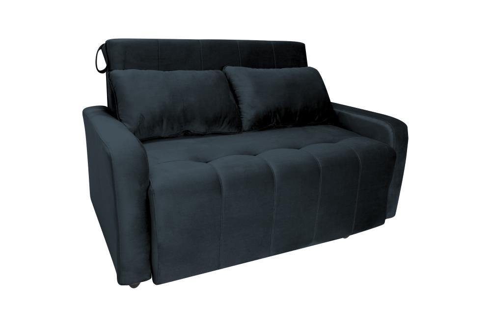 Sofá Cama para Sala de Estar Amora New Veludo Matrix - Preto - 2