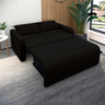 Sofá Cama para Sala de Estar Amora New Veludo Matrix - Preto - 3