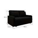 Ver imagem 7 de Sofá Cama para Sala de Estar Amora New Veludo Matrix - Preto