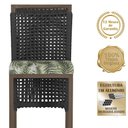 Ver imagem 3 de Mesa Bistrô e 4 Banquetas Roma Marrom Corda Estofado 5 Trama Preto