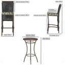 Ver imagem 2 de Mesa Bistrô e 4 Banquetas Roma Marrom Corda Estofado 5 Trama Preto