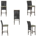 Ver imagem 5 de Mesa Bistrô e 4 Banquetas Roma Marrom Corda Estofado 5 Trama Preto