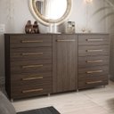 Ver imagem 1 de Cômoda 1 Porta 10 Gavetas com Rodízio Imperial Marrom/Capuccino