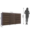 Ver imagem 3 de Cômoda 1 Porta 10 Gavetas com Rodízio Imperial Marrom/Capuccino