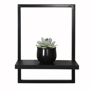 Nicho Prateleira Quadro Retangular Vertical 40x28 com Base Preto