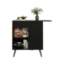Ver imagem 2 de Balcão de Cozinha Canto com 1 Porta 90cm Retrô Florença Multimóveis MP2432 Preto