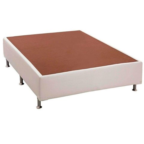 Base box de casal corino branco 30x138x188cm Ortobom
