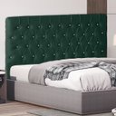 Ver imagem 2 de Cabeceira de Cama Box Bella Casal 140 Cm Suede Botão Cristal Verde Ec Móveis