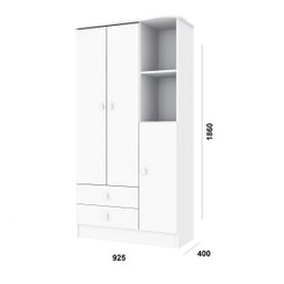Guarda-Roupa de Bebê 3 Portas 2 Gavetas Baby  - 4