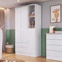 Ver imagem 1 de Guarda-Roupa de Bebê 3 Portas 2 Gavetas Baby Branco