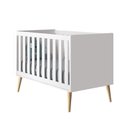 Ver imagem 4 de Jogo de Quarto Infantil Theo Cômoda 6 Gavetas e Berço Branco Fosco com Pés Madeira Natural - Reller