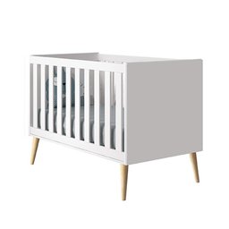 Jogo de Quarto Infantil Theo Cômoda 6 Gavetas e Berço Branco Fosco com Pés Madeira Natural - Reller - 4 Jogo de Quarto Infantil Theo Cômoda 6 Gavetas e Berço Branco Fosco com Pés Madeira Natural - Reller - 4