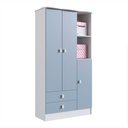 Ver imagem 2 de Guarda-Roupa de Bebê 3 Portas 2 Gavetas Baby Azul