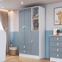 Ver imagem 1 de Guarda-Roupa de Bebê 3 Portas 2 Gavetas Baby Azul