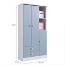 Ver imagem 3 de Guarda-Roupa de Bebê 3 Portas 2 Gavetas Baby Azul