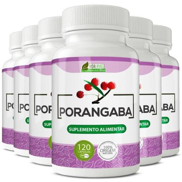Kit 6 Potes Porangaba 500Mg 120Cps Vida Ervas | MadeiraMadeira