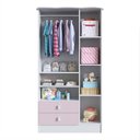 Ver imagem 4 de Guarda-Roupa de Bebê 3 Portas 2 Gavetas Baby Rosa/Branco