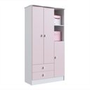Ver imagem 2 de Guarda-Roupa de Bebê 3 Portas 2 Gavetas Baby Rosa/Branco