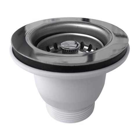 Válvula Para Cuba Pia De Cozinha Aço Inox Cromado 3-1/2