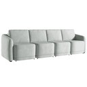 Ver imagem 4 de Sofá Cama Modulado Retrátil e Reclinável Decorativo Varsóvia 396cm Veludo Cinza G33 - Gran Belo