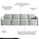 Ver imagem 7 de Sofá Cama Modulado Retrátil e Reclinável Decorativo Varsóvia 396cm Veludo Cinza G33 - Gran Belo