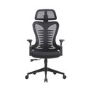 Ver imagem 1 de Cadeira Escritório Presidente Bio Ergonômica Suporte Lombar Cabeça Ajustável Sistema Relax Preta
