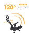 Ver imagem 5 de Cadeira Escritório Presidente Bio Ergonômica Suporte Lombar Cabeça Ajustável Sistema Relax Preta