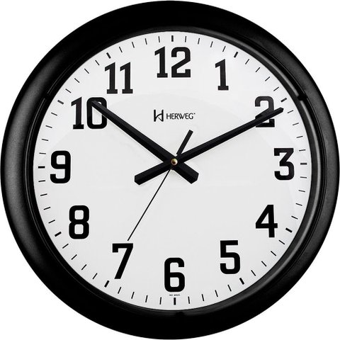 Relógio de Parede 40 Cm Quartz Herweg 660129 Preto - Preto