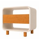 Ver imagem 1 de Mesa de Cabeceira Innova 1 Gaveta MDF Moderno Off White Gelius Móveis