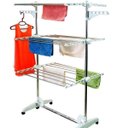 Ver imagem 2 de Varal Vertical Megavaral De Chão Dobrável 3 Andares Inox