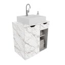 Ver imagem 6 de Kit Banheiro Com Cuba Inclusa Espelheira e Gabinete Suspenso Cor: Mármore Branco