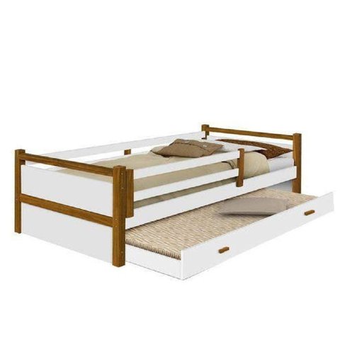 Cama Bianca com Auxiliar Branco/Mel - Branco/Mel