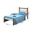 Ver imagem 3 de Cama Solteiro Eloa Com Auxiliar Branco E Mel