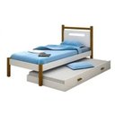 Ver imagem 2 de Cama Solteiro Eloa Com Auxiliar Branco E Mel