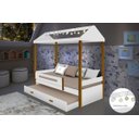 Ver imagem 2 de Cama Montessoriana Sara Solteiro com Cama Auxiliar e Led Branco/mel - Branco/mel