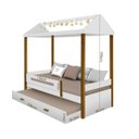 Ver imagem 4 de Cama Montessoriana Sara Solteiro com Cama Auxiliar e Led Branco/mel - Branco/mel