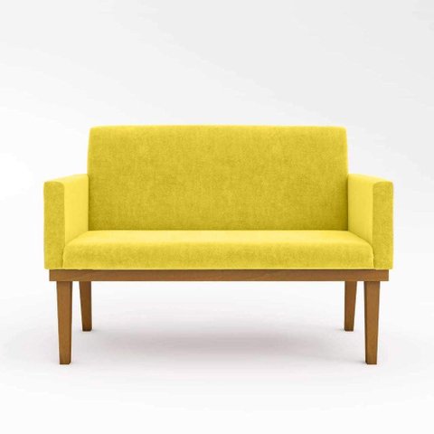 Namoradeira Base Reforçada Sofá Confortável ? Balaqui Decor Cor:amarelo