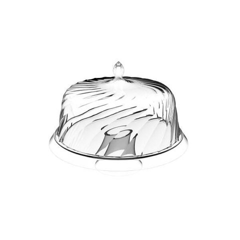 Boleira Porta Bolo Com Pedestal 25 Cm Transparente Crippa