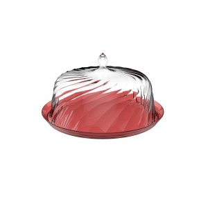 Boleira Vermelha 30 Cm Cúpula Transparente Crippa Multiuso