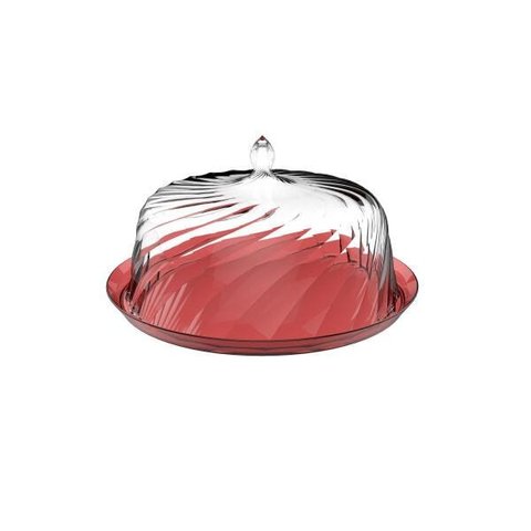 Boleira Vermelha 30 Cm Cúpula Transparente Crippa Multiuso