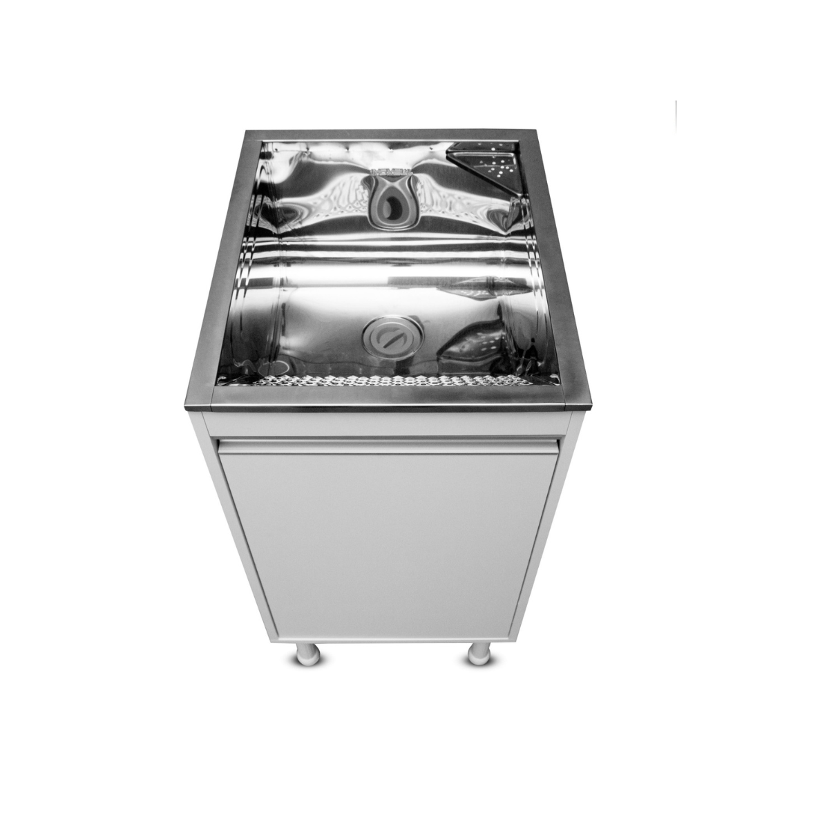 Balcão Lavação 100% Mdf Branco Bp com Tanque Inox 30 L