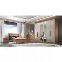 Ver imagem 4 de Guarda Roupa Casal Rizon 6 Portas de Bater 6 Gavetas MDF com Espelho Cumaru-Fendi Móveis Novo